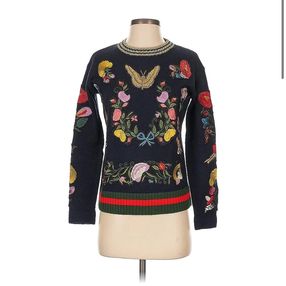 Central Park West Cashmere Embroidered Pullover Sweater